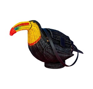 Handmade Rattan Toucan Shape <b>Storage</b> <b>Bag</b> With Colorful Beak Animal Pattern Woven Basket Portable Design - Product Image 1