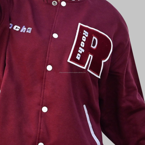 Chaqueta unisex de uniforme de béisbol cómodo informal de lana de algodón personalizado de moda callejera - Product Image 3