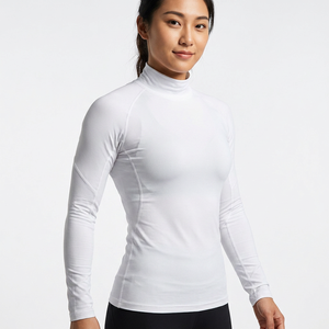GLORY Rashguard unisexe blanc à manches longues 100% polyester séchage rapide sans couture antibactérien 220g Coupe adulte - Product Image 6