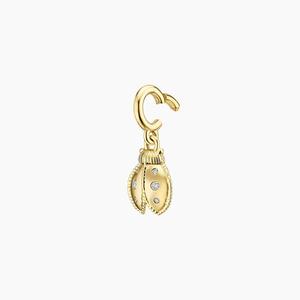 Collier en diamant avec pendentif coccinelle et chaîne à maillons trombone - Product Image 3
