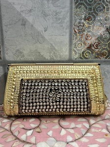 Stone Resin <b>Bags</b> & Kundan Resin <b>Clutch</b> Designer Shoulder Fashion Women Lady <b>Bags</b> <b>Green</b> Marble - Product Image 4