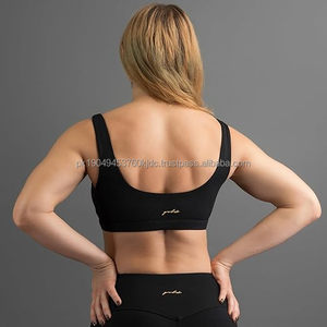 Sports Bra Wirefree Mid Yoga <b>Plus</b> <b>Size</b> Lightweight Breathable Anti-Odor Quick Dry Eco-Friendly Striped Unique Cross Back Strappy - Product Image 4