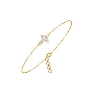Bracelet en or jaune pour femme, serti de diamants ronds taille brillant, style minimaliste, pour usage quotidien, pavé de diamants - Product Image 1