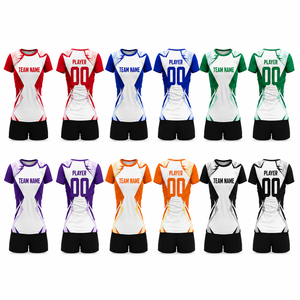 Custom Women’s <b>Volleyball</b> Uniform <b>Set</b> Sublimated Player Name Number Team Jersey and Shorts Breathable Quick Dry Sportswear - Product Image 2