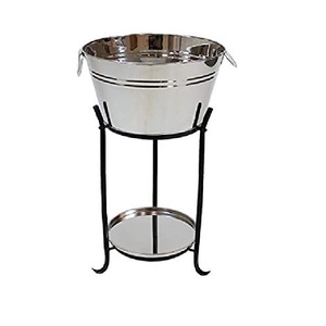 Seau à vin en métal tendance, seau à glace ovale en fer galvanisé, seau à bière en étain uni, seau à vin ovale, taille personnalisée - Product Image 4