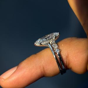 Bague en diamant de laboratoire de haute qualité, or massif 14 carats plaqué rhodium, bijoux romantiques pour femme, idéale pour les fiançailles, les mariages, les anniversaires - Product Image 5
