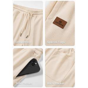 2025กางเกงลำลองขายาวสำหรับผู้ชาย, กางเกงวาฟเฟิลเอวยืดเชือกรูดและมีกระเป๋าเสื้อผ้ายิมนาสติก - Product Image 2