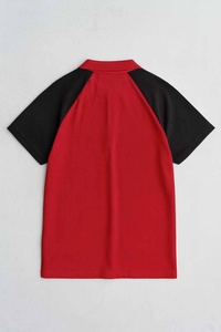Camisetas Polo de Alta Calidad 100% Algodón para Hombre, Camiseta Polo Roja con Mangas Negras, Estilo Casual con Cuello y Bloques de Color en Contraste - Product Image 4