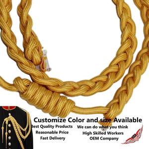 Shoulder Aiguillette Shoulder Cords - Heavy <b>Braid</b> With Gold Metal Tips Premium Quality Uniform Accessories - Product Image 4