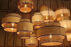 Artisan Handwoven Rattan Hanging <b>Ceiling</b> Lamp Rustic Boho Pendant <b>Light</b> for Living Room Bedroom Restaurant Hotel Lighting - Product Image 3
