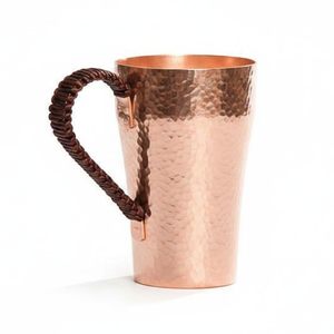 100% Copper Hammered Tumbler Eco-Friendly & Portable Large Capacity Drinkware Handle Classic Design for Beer Milk Outdoor Use - Product Image 4
