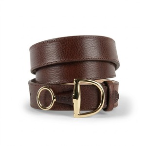 NUEVO Cinturón de Cuero Genuino de Vaca Marrón Vintage para Hombre con Hebilla Dorada con Letra D, Correa Casual - Product Image 1