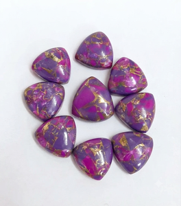 Cabochon en forme de trion de cuivre turquoise violet, pierre précieuse en vrac pour la fabrication de bijoux - Product Image 2