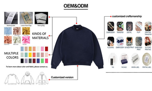 Custom Embroidered Streetwear Soft Cotton Mockneck Crewneck Pullover Sweater <b>Jumper</b> Fleece Oversized Women Mock Neck Sweatshirt - Product Image 5