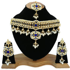 Conjunto de Collar y Pendientes Statement, Base de Cobre, Zirconia, Chapado en Oro de 18K, Hecho a Mano, Geométrico, Étnico, para Boda o Compromiso - Product Image 1