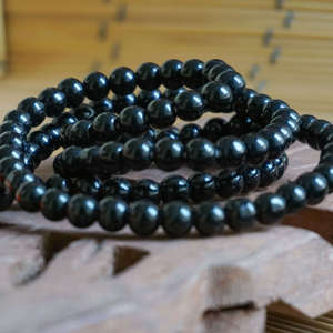 Collar de Oración Mala de 108 Cuentas de Piedra Shaligram Premium, Joyería Espiritual para Meditación y Canto, Venta al por Mayor - Product Image 3