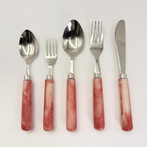 Nouvel arrivage : Ensemble de couverts de luxe modernes en acier inoxydable poli miroir de haute qualité avec manche en résine - Product Image 3