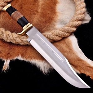 Cuchillo Bowie Hecho a Mano de 18 Pulgadas con Hoja de Acero D2 de 3mm de Grosor, Mango de Madera y Latón, Funda de Cuero |   Herramientas de Bricolaje para Caza y Camping - Product Image 4