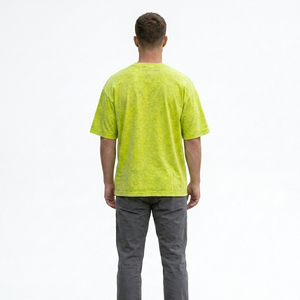 T-shirt délavé pour homme, coupe ample, coton vintage épais, style streetwear décontracté, confortable, respirant et durable - Product Image 4