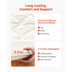 Tapis Tatami Japonais Queen Size 80 x 60 x 2,5 cm Blanc Pliable 9 Couches avec Sac de Rangement et Attaches pour Dortoir, Méditation, Yoga - Product Image 5