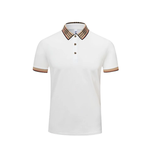 เสื้อโปโลชาย แขนสั้น คอปกใหญ่ สีพื้น ผ้าถักโพลีเอสเตอร์ 100% สำหรับฤดูร้อน - Product Image 2