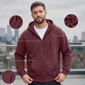 <b>Men</b>’s Luxury Casual Hoodie Oversized Silhouette Soft Cotton Fleece Custom Branding Urban Fashion Pullover Sweatshirt - Product Image 5