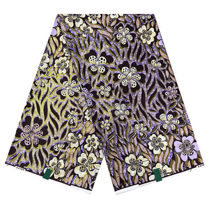 6 yardas de tela estampada Ankara, telas africanas, Super Golden Grand Wax para entusiastas de la costura, vestidos de fiesta, tela al por mayor - Product Image 1