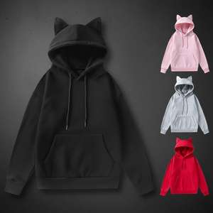 Sweat-shirt à capuche oversize en molleton de coton premium, doux et chaud, avec badge à paillettes, streetwear décontracté pour femmes - Product Image 5