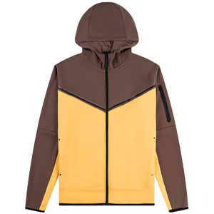 Men's Color Blocking Tracksuit Full <b>Zip</b> <b>Hooded</b> Sporty Jogging Set Quick Dry Polyester Cotton Autumn Wear - Product Image 2