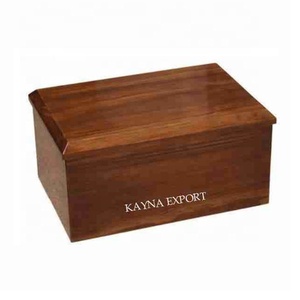 Urne artisanale en bois de manguier de style européen pour cendres humaines, capacité de 200 pouces cubes, biodégradable pour crémation et inhumation - Product Image 1