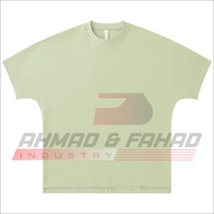 T-shirt Homme Oversize à Manches Courtes Vert en Coton Jersey Col Rond Imprimé Logo Avant Respirant Coupe Classique - Product Image 1