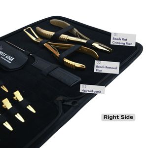 Kit professionnel d'outils pour extensions de cheveux à micro-anneaux avec pince à sertir les anneaux, outil de retrait des anneaux et peigne à queue de salon, ciseaux à doigts - Product Image 3