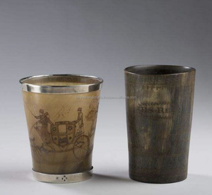 Custom logo Short Drinking Horn Beer Glass Tumbler <b>Cup</b> <b>Viking</b> Handmade Indian Horn <b>Cup</b> Drinking Horn Glass - Product Image 1