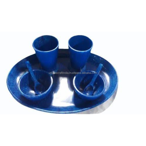 FormaSet Juego combinado de estilos contemporáneos Elegante plato de resina plano desechable y cuenco a juego para comer y regalar - Product Image 3