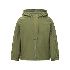 Veste coupe-vent à capuche pour homme, vert olive, respirante, fermeture éclair, style décontracté, vêtement de printemps, coupe régulière, matière polyester - Product Image 4