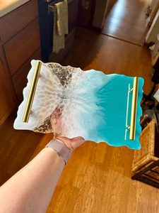 Best Quality Stylish Modern Resin Serving Tray Custom Size for Home or Kitchen Use Very <b>Cheap</b> Luxury Trending Resin Tray - Product Image 3