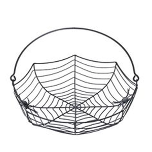 Premium Hanging Iron Wire <b>Basket</b> Matt Black Halloween Decorative Accessories Storage Holders Indoor - Product Image 1