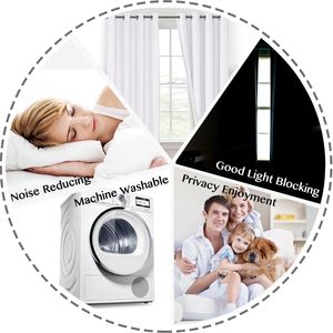 Cortinas Blancas para Ventanas de Ahorro Energético para Dormitorio y Cuarto de Niños, Cortinas Opacas y Cenefas - Product Image 4