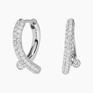 Diamond <b>Huggie</b> Earrings Round Brilliant Cut 925 <b>Silver</b> Moissanite Stainless Steel Women's Classic Wedding Fashion Jewelry - Product Image 2