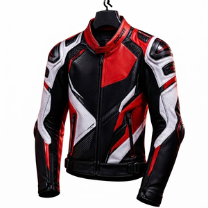 Men’s Rucati Cowhide Leather <b>Racing</b> <b>Jacket</b>/Chaqueta MotoCP Style CE Level 2 Armor Motorcycle Track Riding Protective Gear CE - Product Image 1
