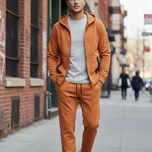 Conjunto Deportivo para Hombre, Sudadera con Cremallera y Pantalones Jogger, 2 Piezas de Algodón, Venta al Por Mayor - Product Image 6