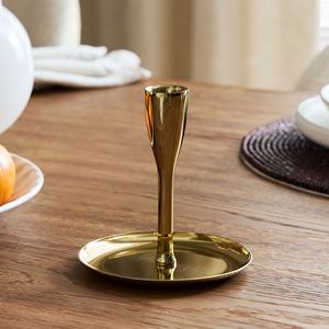 เชิงเทียนคริสตัลโลหะแบบทำมือหรูหราหรูหราสง่างามสีเงินสีดำไร้เปลวไฟตกแต่งคริสต์มาส - Product Image 1