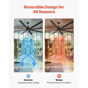 Ventilatore da soffitto moderno a basso profilo da 84 pollici con luce, telecomando a 6 velocità, 8 pale in alluminio, motore DC reversibile, design a incasso - Product Image 4