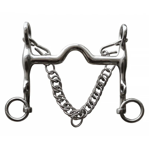 บิตม้าแบบมืออาชีพ ทำจากสแตนเลส พร้อมโซ่ บิตแบบ Snaffle อุปกรณ์ขี่ม้า - Product Image 3