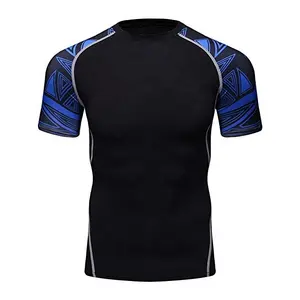 Оптовая продажа, рубашка Bjj Rash, сублимационная, для бега, для занятий спортом, с коротким рукавом