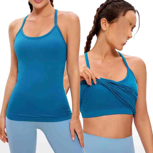 เสื้อกล้ามวิ่งออกกำลังกายสำหรับผู้หญิง ผ้าโพลีเอสเตอร์ 100% แห้งเร็ว เสื้อกล้ามโยคะฟิตเนสสำหรับผู้หญิง เสื้อกล้ามสำหรับผู้หญิง - Product Image 1