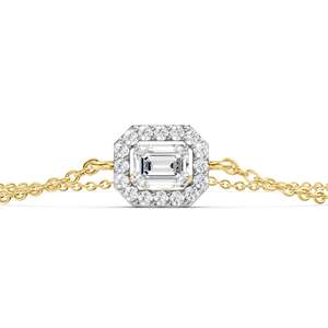 Pulsera de Diamantes Cultivados en Laboratorio con Halo de Esmeralda, 0.50CT, Oro de 14K/18K, Piedra Central, Fabricante de Joyería al por Mayor, OEM, ODM - Product Image 1