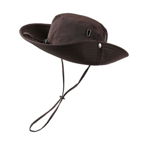 Wholesale Bucket <b>Hat</b> <b>Mens</b> Custom Logo Quick Dry Black Polyester Bucket <b>Hat</b> With String Wide Brim Bucket <b>Hat</b> <b>Sun</b> Shad - Product Image 2