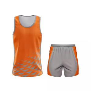 Red Black White Gradient Color Sublimated Polyester Breathable Moisture Wicking Sleeveless Elastic Waist Unisex Adult <b>Athletic</b> - Product Image 5