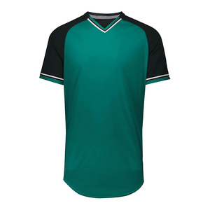 Maillot de baseball classique à col en V pour homme Amazop Industries, 100 % polyester, manches courtes, col en V, maillot de sport - Product Image 4